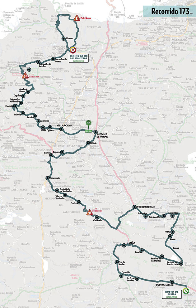 Vuelta a Burgos stage 3 map